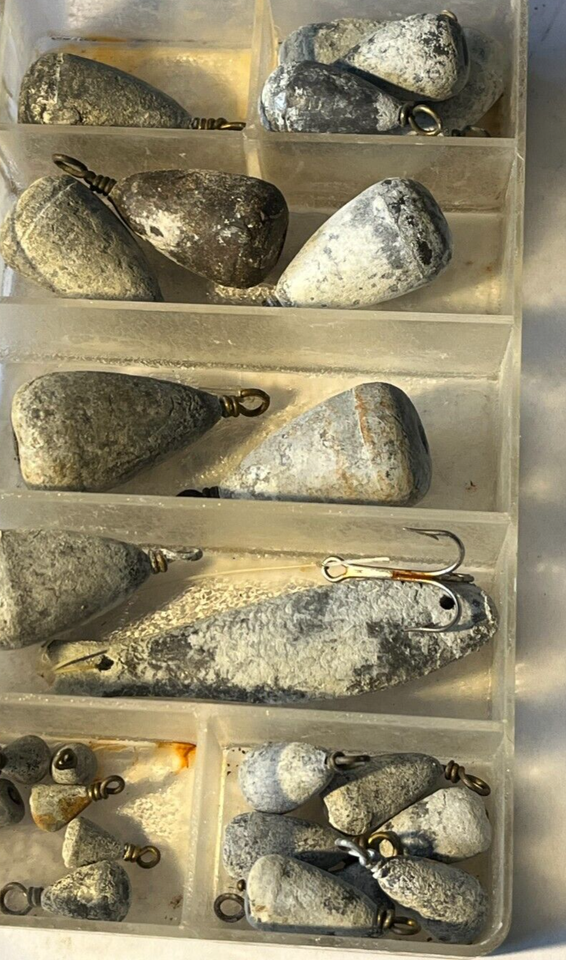 Vintage Lead Fishing Weights / Sinkers Lot of 24 / various sizes Antique eBay