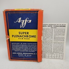 Vintage 1944 Box Only Agfa Super Plenachrome Film Pack Ultra Rapid 5x7 F15