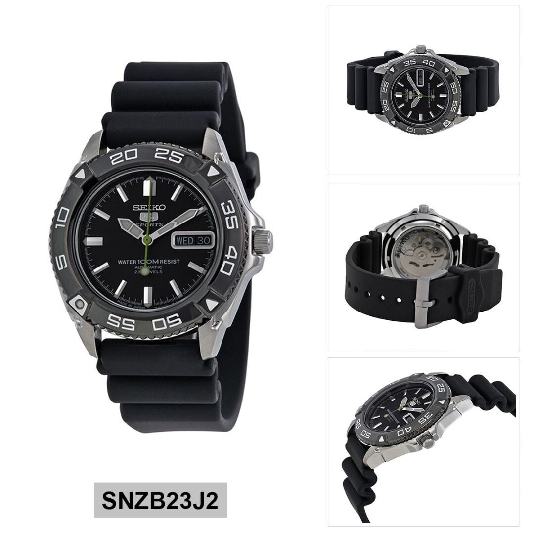 Seiko 5 Sports Men's Black Watch - SNZB23J2 for sale online | eBay