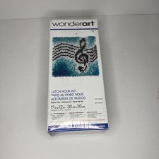 SEALED Wonderart Treble Clef Latch Hook Kit 12 X 12 Rug Wall Art Pillow