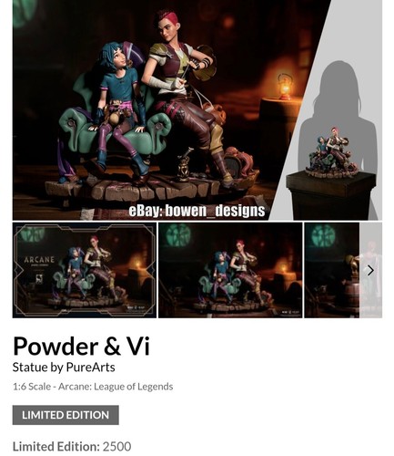 Pure Arts Limited League of Legends Arcane TV Show Powder & Vi 1/6 Figure Statue - Picture 8 of 8