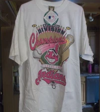 Vintage Starter 1995 Cleveland Indians Central Division Champions T-Shirt XL,
