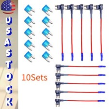 10Sets Fuse TAP ADAPTER KIT 12V 15 Amp Car Add-a-circuit Mini ATM APM Blade Fuse