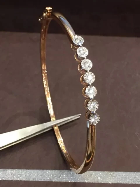 2ct Round Cut Lab-Created Diamond Women's Bangle Bracelet 14K Yellow Gold Plated - Image 2 of 3