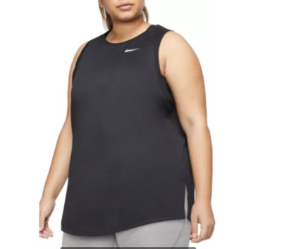 Nike Tank Top Womens Plus DriFIT Swoosh Sleeveless Training Black Plus CT9413010