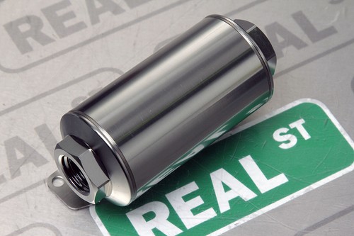 DW 110mm Inline Fuel Filter 5 Micron Stainless Steel E85 6 AN Male Universal - 第 2/9 張圖片