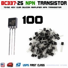100pcs BC337 BC337-25 NPN Transistor TO-92 Bipolar Amplifier 0.5A