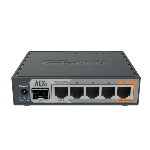 MikroTik hEX S / RB760iGS | Router, 5 x RJ45 Gigabit, 1 x SFP, USB, microSD, L4