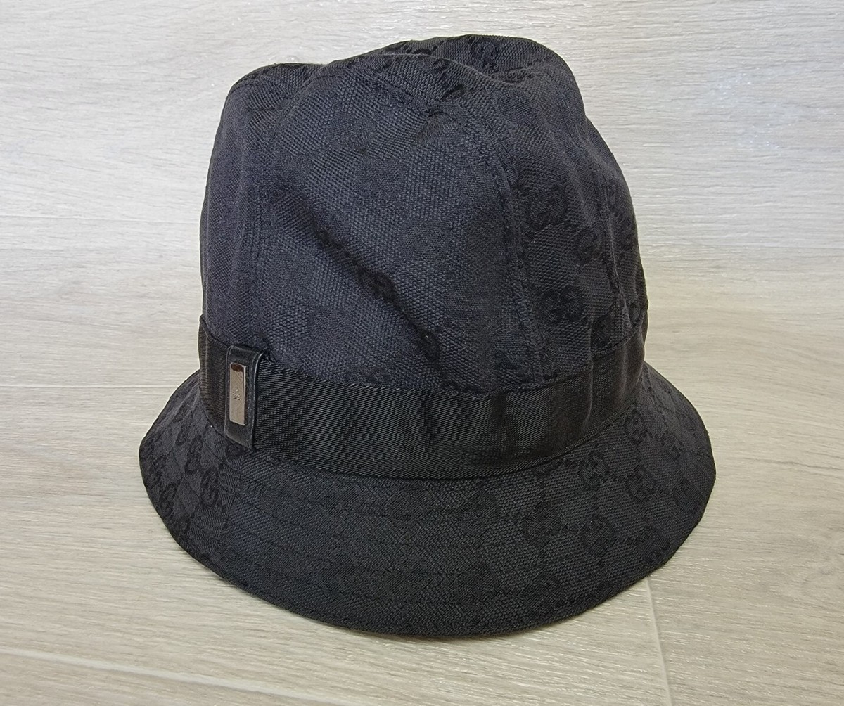 GUCCI バケットハット ブラック ストライプ
