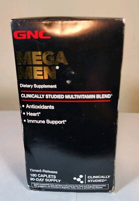 GNC MEGA MEN MULTIVITAMIN BLEND 180 CAPLETS(90 DAY SUPPLY)Best By 03/25