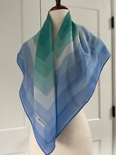 OLGA GRECO Blue 34" Square Polyester Scarf