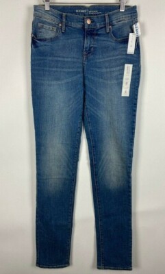 Old Navy Jeans Womens 4 Tall Blue Original Skinny Slim Medium Wash Stretch New