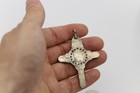 ANTIQUE LAPIS CROSS LATE 1800's MADE OF SILVER & LAPIS LARGE CROSS #3 — photo 4