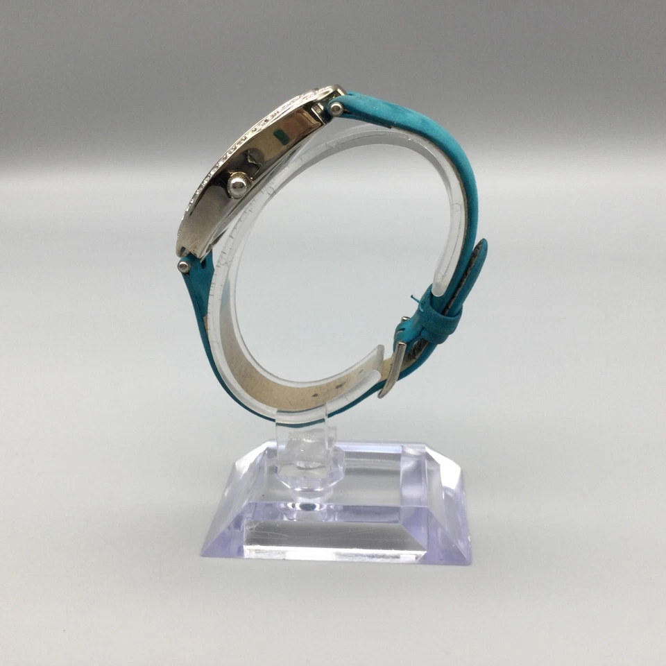 Reloj Joan Rivers Mujer 22mm Cristal Azul Esfera Ovalada Correa Cuero Batería Nueva Foto 3 de 4