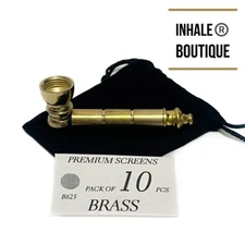 Collectible metal smoking pipe/ Brass-Plated Metal Pipe/ In A Black Velvet Pouch