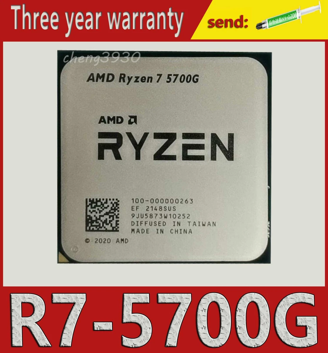 AMD Ryzen 7 5700G R7 5700G 3.8GHz Eight-Core 16-Thread 65W CPU