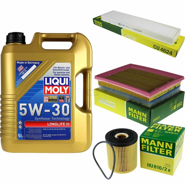 Mann Inspektionspaket 5L Liqui Moly Longlife III 5W-30 FüR Mini Mini Cooper One-image