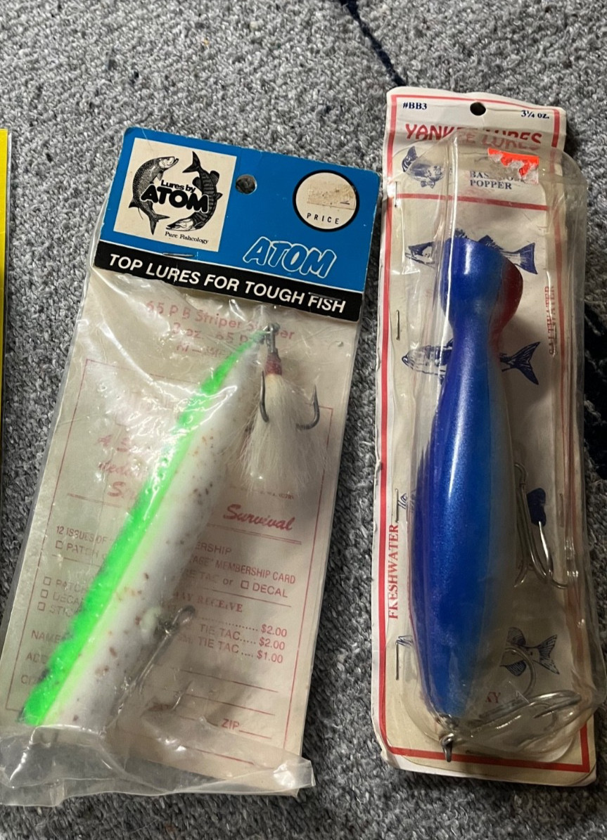 Lot 3 Saltwater Poppers Atom Yankee Striped Bass 3oz lure plugs Tarpon Bluefish - Image 3