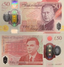 Great Britain 50 Pounds 2023/2024 P 401 Polymer King Charles II UNC NR