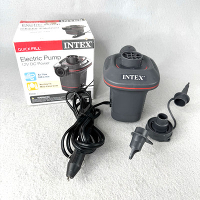  Intex Quick Fill DC Electric Air Pump 12V Car Plug Max Air Flow Inflator 