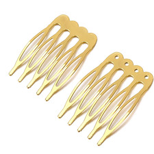 10 Pieces 5 Tooth Comb Base Gold Bronze Hair Clip DIY Jewelry Wedding Bridal Hai