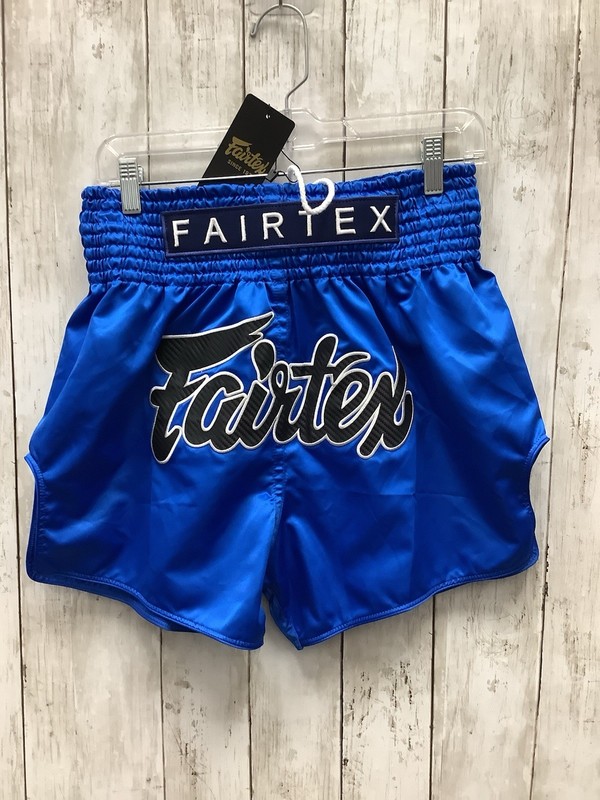 Fairtex Sapphire Blue Slim Cut Muay Thai Training Shorts - Size Medium