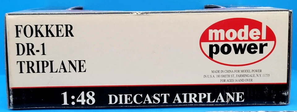 MODEL POWER FOKKER DR-1 TRIPLANE 1:48 DIECAST - JACOBS NO 6432 - SPECIAL EDITION - Image 4 of 4