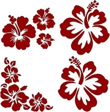 Hibiscus Flower Car Decal Sticker, Waterproof PET Decal, Car Bumpr Sticker, Aut