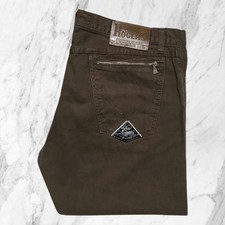 ROY ROGERS Jeans Uomo Tasche Zip Marroni Eccellente Stato Taglia 38 / 52 ITA