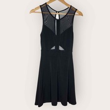 Urban Outfitters Silence & Noise Mesh Skater Mini Dress Small Black Cut Out Sexy