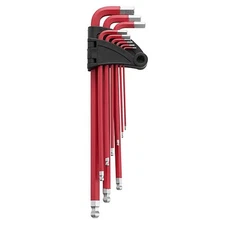 9 Piece Extra Long Ball Point Hex Key Set SAE