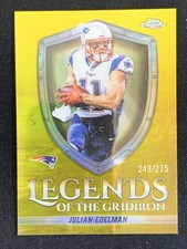 Julian Edelman 2025 Topps Chrome Legends of the Gridiron Yellow /275 #LOG-24