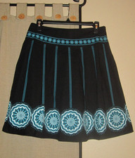Heart Soul s skirt 1 m floral black azure blue vintage full fun zip side