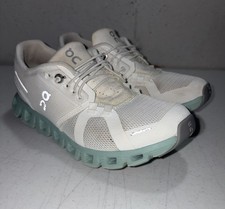 On Cloud 5 Women  s Size 6.5 White / Mint Green Running Sneakers Shoes