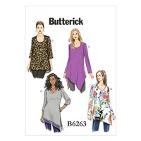 Schnittmuster Damen Tunika Butterick B6263 Rr 18W-24W (Gr. 44-50) Dt.