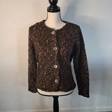 Vintage Y2K Women's Sweater Cardigan Alpaca Mohair Blend Autumnal Cottagecore