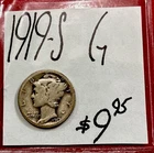 1919-S Mercury Silver Dime (G) Good Condition! ENN Coin
