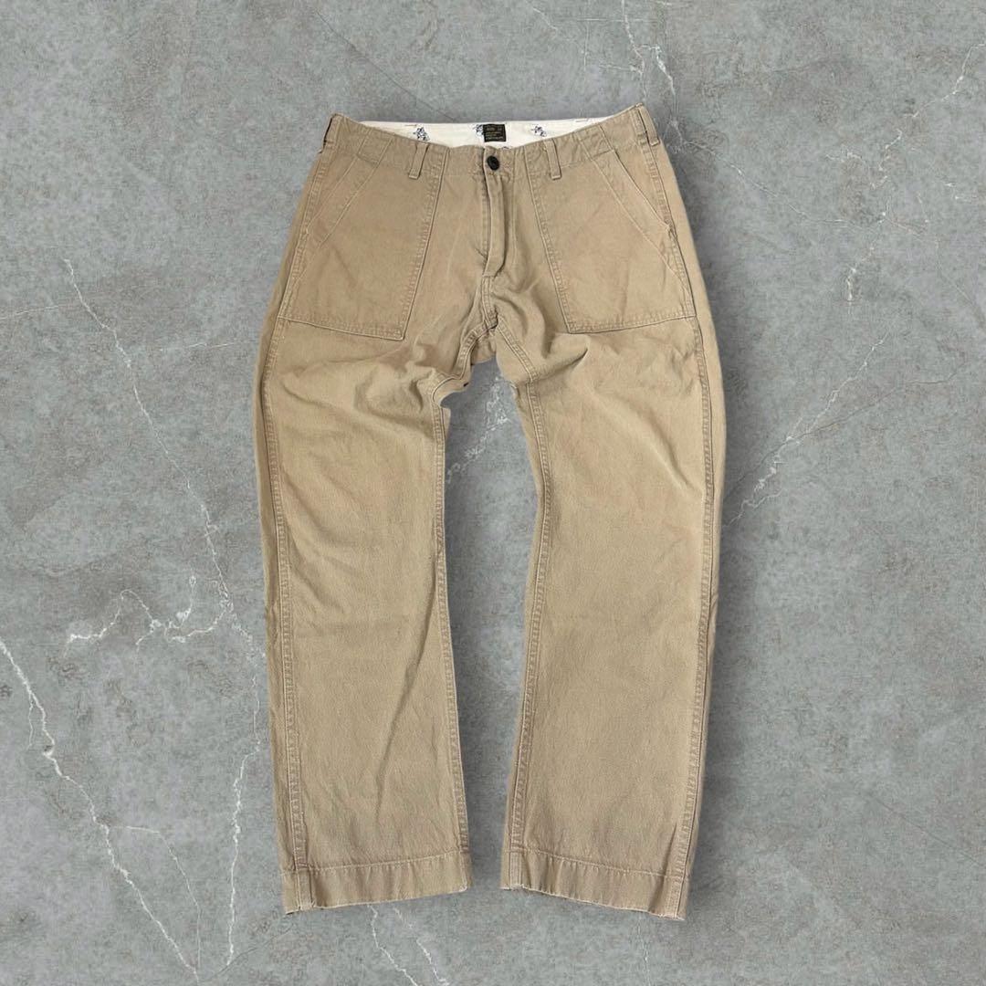A Bathing Ape Cotton Baker Pants Beige Size 2 BA0226185 thumbnail 2