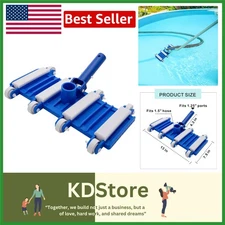 14 Inch Heavy Duty Pool Vacuum Head with Wheels for Above & Inground Pools