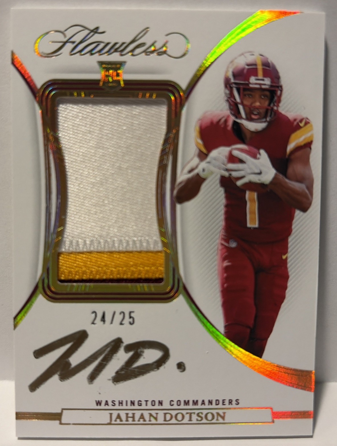 2022 Panini Flawless Rookie /25 Jahan Dotson #RPA-JD RPA Patch Auto RC