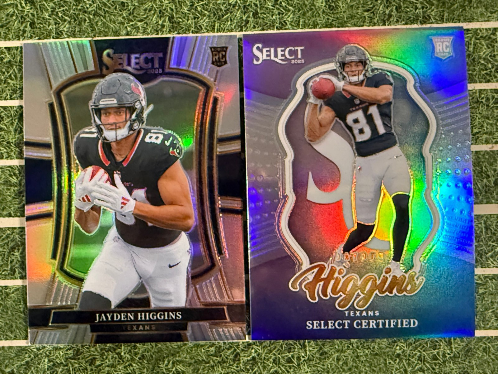 2025 Select Certified Rookies Prizm Jayden Higgins #19 (RC) & Premier Silver