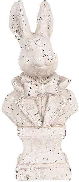 Clayre & Eef 6TE0562 Deko Kaninchen Stein Antik Beige 11X8X24 Cm-image