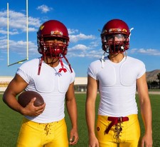 Youth Large Padded Football Compression Shirt Chest Shoulder Protector