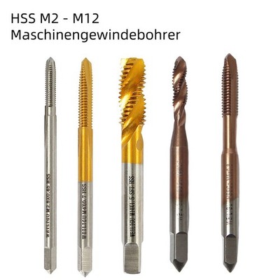 HSS TiN Maschinengewindebohrer Metrisch M2 - M12 Gewindebohrer Gewindeschneider