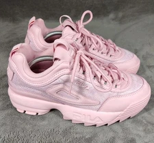Fila Disrupter 2 Embroidered Sneakers Womens Size 7.5 Pink Leather 5XM01794-650