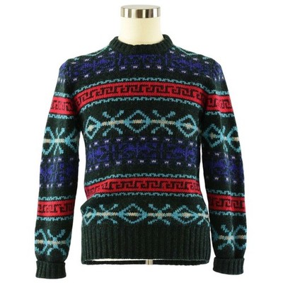 70s Vintage Ralph Lauren Shetland Wool Sweater Mens M Norwegian Fairisle Geo