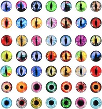 100 Pcs 14mm Round Glass Eyes for Dolls Crafts, Mixed Colors