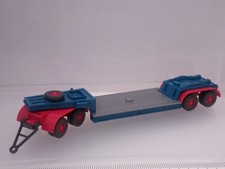 ⛔Schwerlast Tieflader Anhänger 4-achs blau 1:87 H0 Wiking #019/3