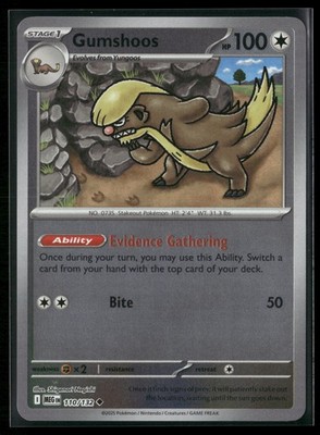 Gumshoos Uncommon ME01: Mega Evolution 110/132 NM Reverse Holofoil