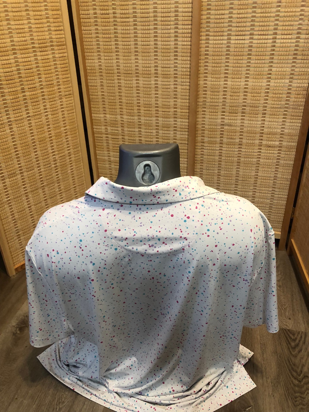 Birdie Bound Golf SS Men's Polo Shirt White with Colorful Confetti XL (H107)